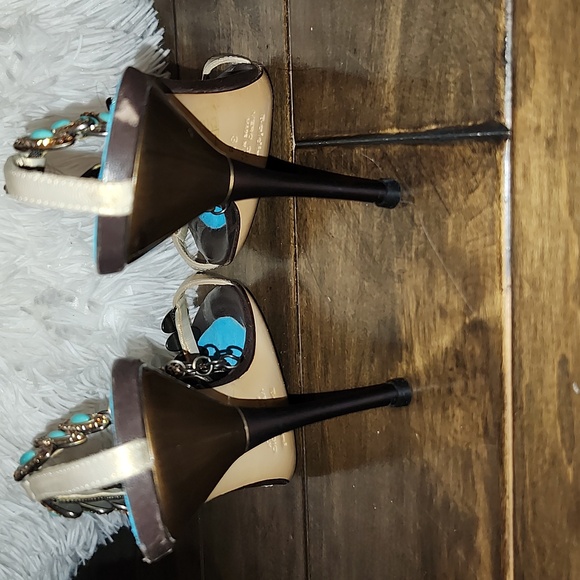 Baldinini embellished jeweled ankle strap heels sandals size 39 - Picture 12 of 12